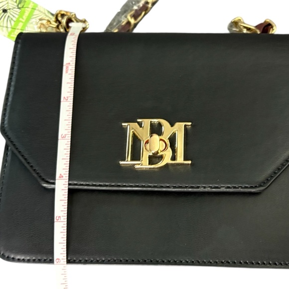 Badgley Mischka Black and Wine Double Crossbody Bag with Pearls - Picture 10 of 13